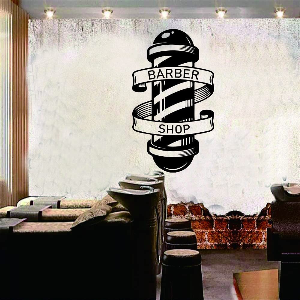Barber Removable Wall Decal Art Man Barbershop Wall Decor Stiker Window Decor…