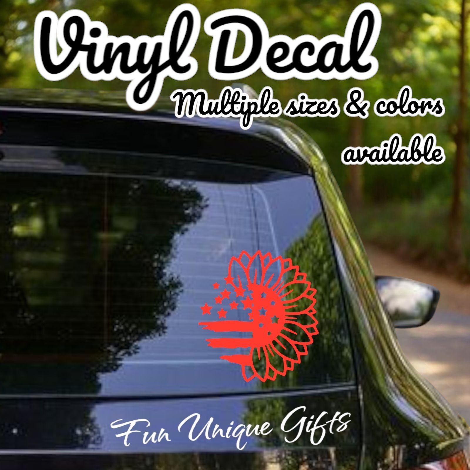 Sunflower Flag Vinyl Decal Sticker -Multiple Colors & Sizes- FREE SHIPPING