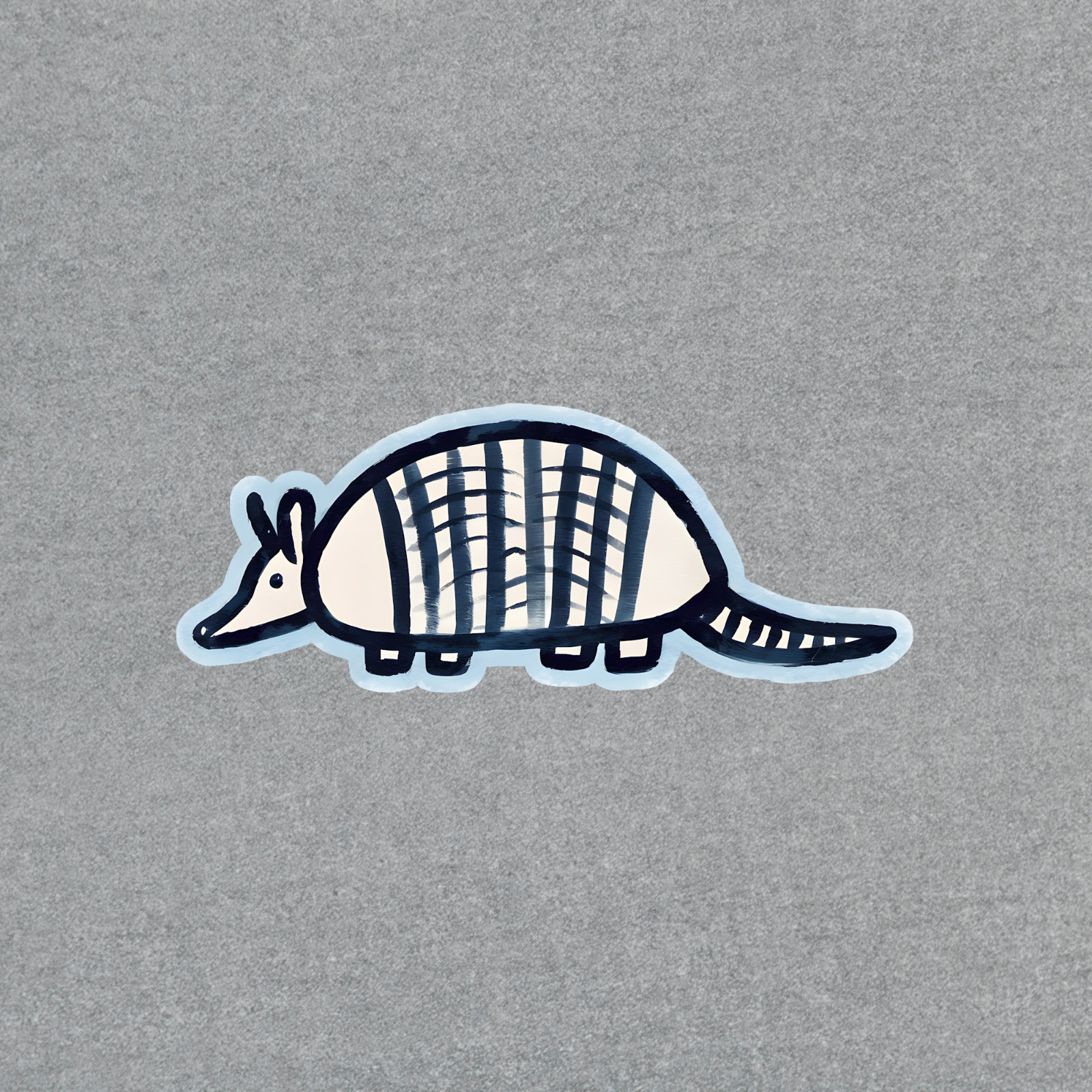 Whimsical Armadillo Sticker – Black White Stripes – Laptop Decal Vinyl Art #392