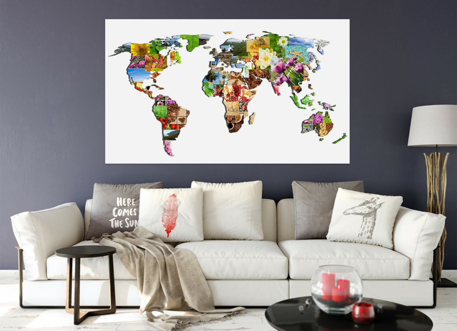 3D Flower Picture B038 World Map Wall Stickers Vinyl Wallpaper Mural Murals Amy