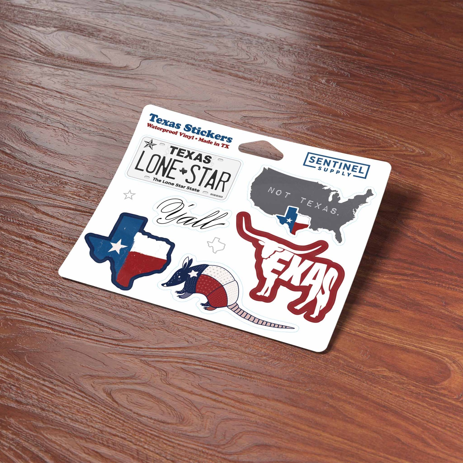Texas Sticker Sheet – Set of 6 Mini TX Flag Decals for Laptop & Water Bottle