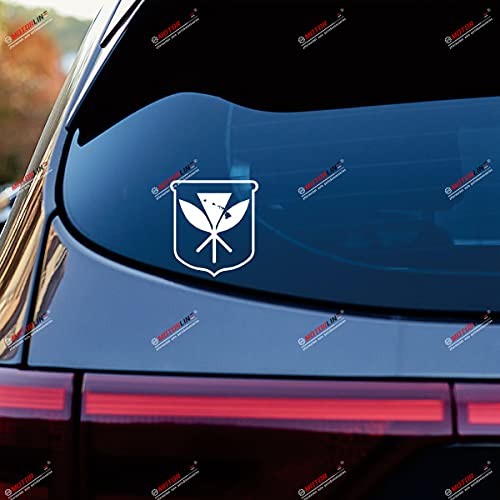 2X 4" Kanaka Maoli Flag Hawaiian Hawaii Decal Sticker Car Vinyl 4 Inches White