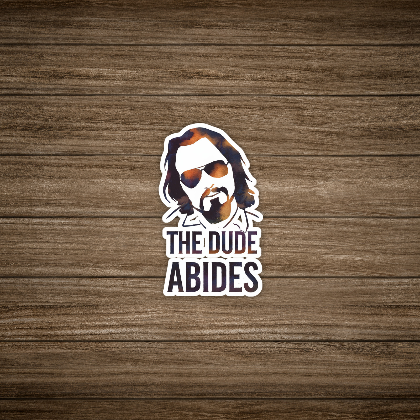 The Dude Abides Big Lebowski Inspired Sticker – Iconic Movie Quote Silhouette Ar