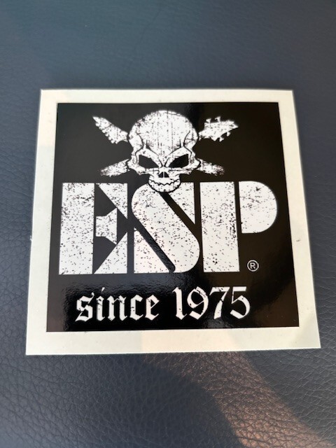 ESP Guitars Bases Factory Skull Sticker 3×3 White and Black