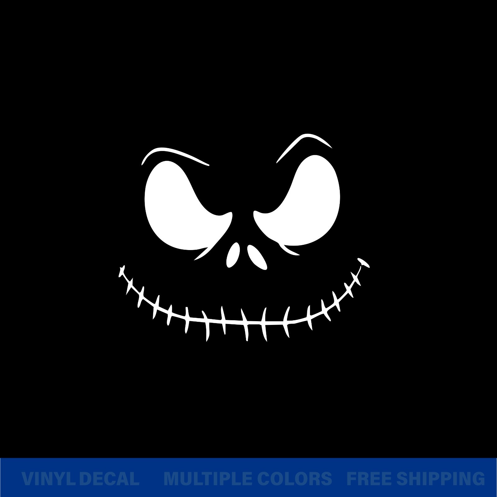 Jack Skellington Face Vinyl Decal Sticker – Nightmare Car Window Holiday Decor