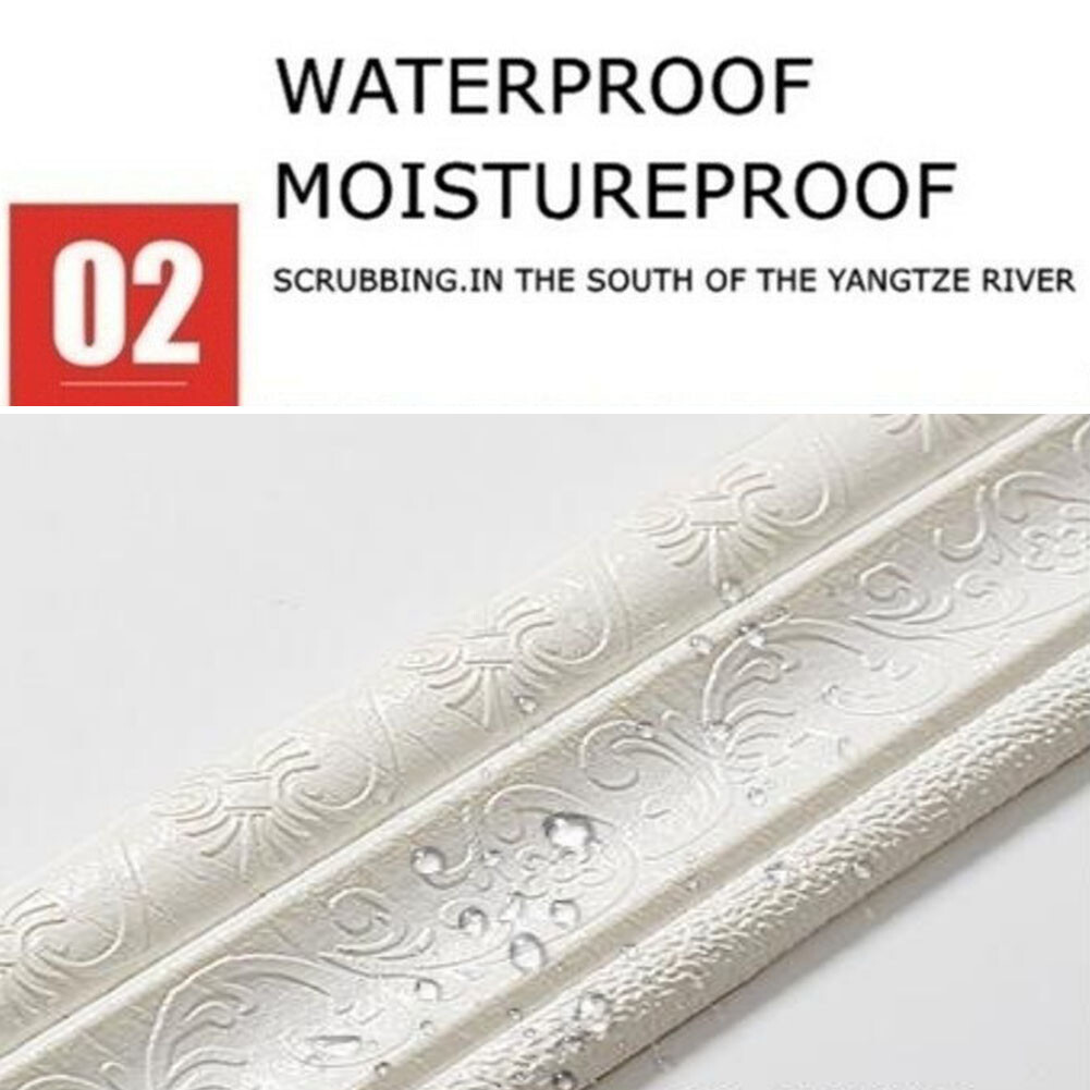 15FT Waterproof 3D Wall Border Wall Paper Decor Sticker Self-adhesive Kitchen