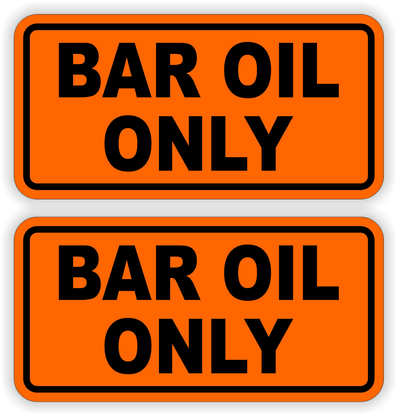 2-pack 2"x4" BAR OIL ONLY Vinyl Sticker Decal