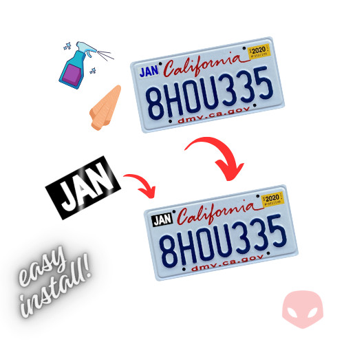 ANY MONTH – California License Plate Wrap DIY Month Sticker