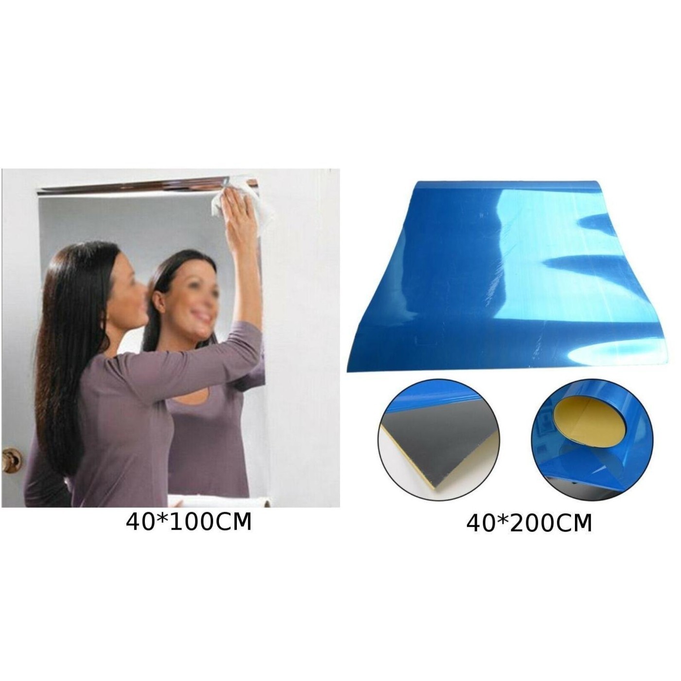 DIY Rectangle Mirror Wall Sticker for Bathroom Enhance Your Decor 100 200CM