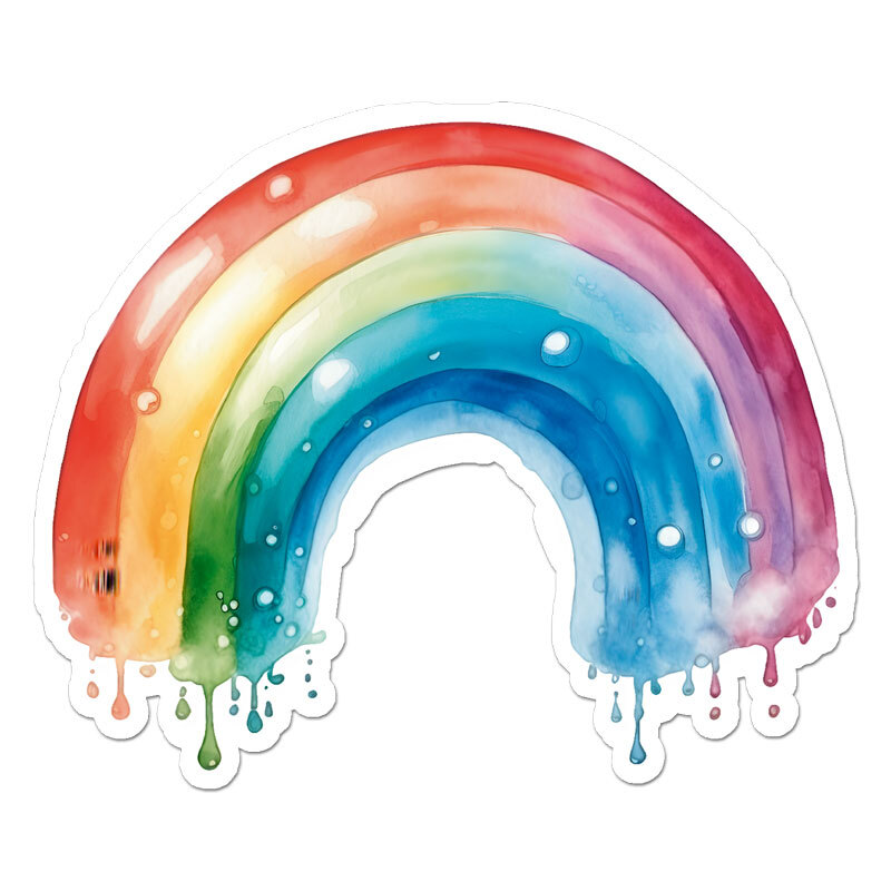 Watercolor Rainbow, Vinyl Decal Sticker, Indoor Outdoor, 3 Sizes, #11425