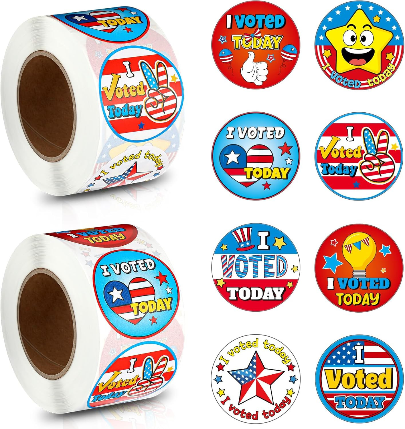 1 Roll I Voted Stickers 2026 for Kids 1.5 Inch round Self-Adhesive Labels