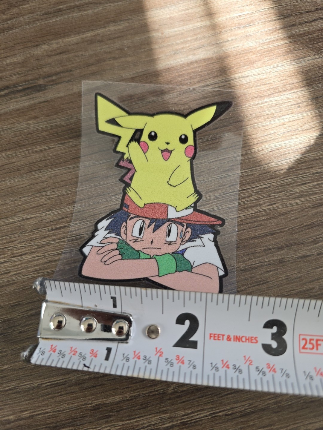 Pokemon Ash And Pikachu UV DTF Decal Sticker Waterproof Raised Made In USA