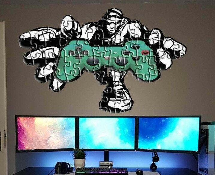 Playstation Controller Sticker, Video Games Wall Decal, Boy Gamer Vinyl, Gamer