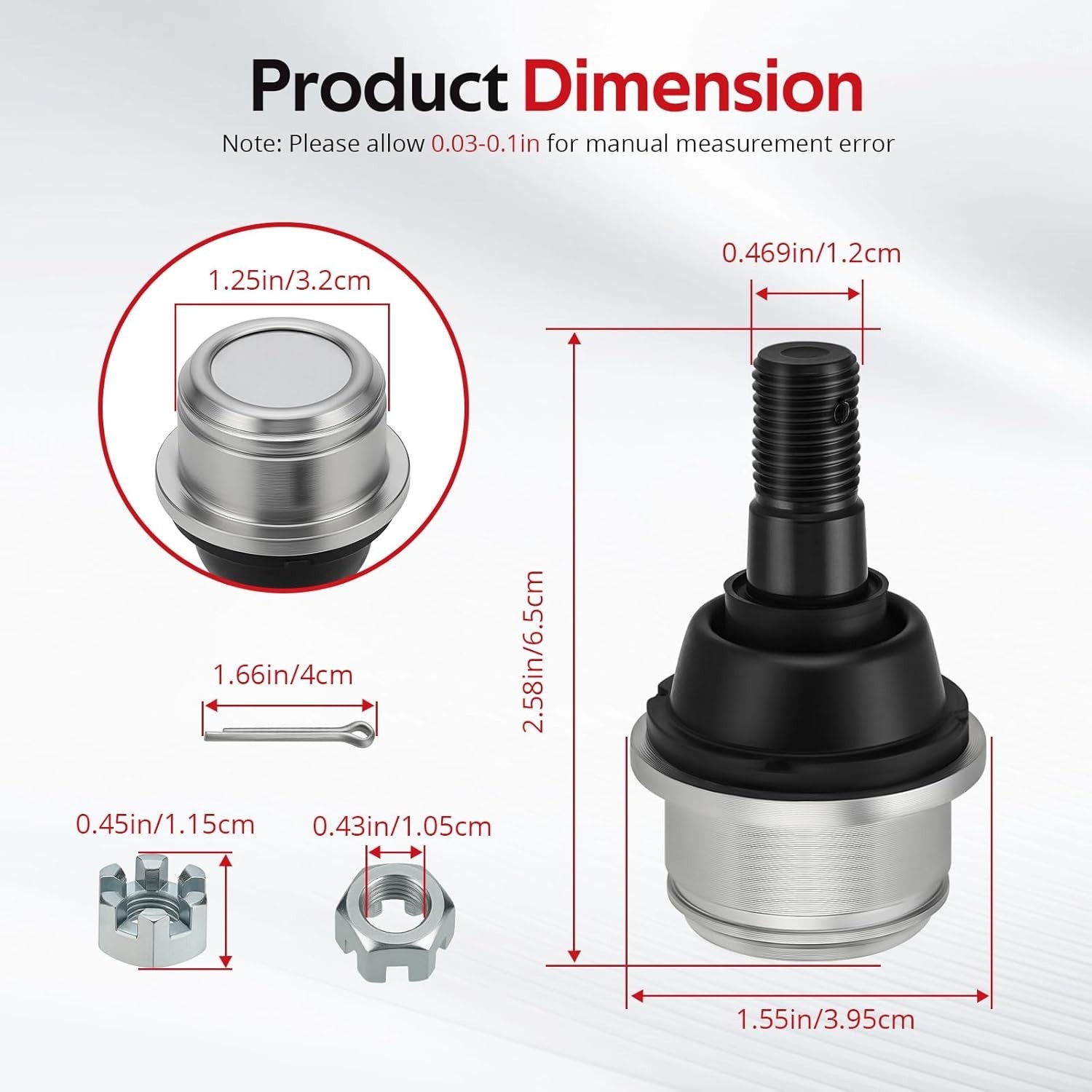 Upper & Lower Ball Joint Kit for Honda FourTrax 300 Foreman 400 TRX300 TRX400 4P