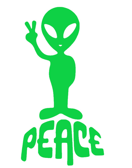 ALIEN, ET, PEACE SIGN, Decal Stickers for Cars, Windows, Laptops, Wall, Tablets.