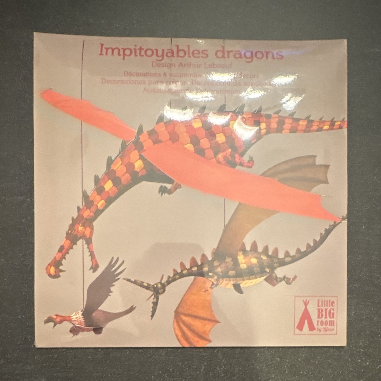 Little Big Room by Djeco Impitoyables Dragons Hanging Decor, Large, Multicolor