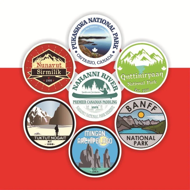10 Random Canadian National Park Stickers Adventure Decals Laptop Free Shipping!