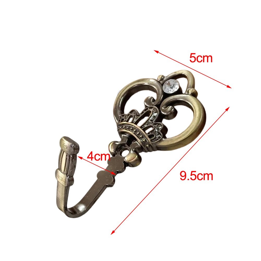 Elegant Crown Detail Hooks for Shower and Window Curtains Zinc Alloy Finish