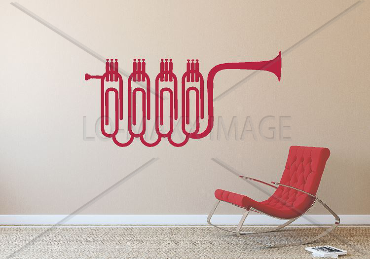 Impossible Paper clip Trumpet Horn Various Colors & Sizes Die Cut Vinyl Decal
