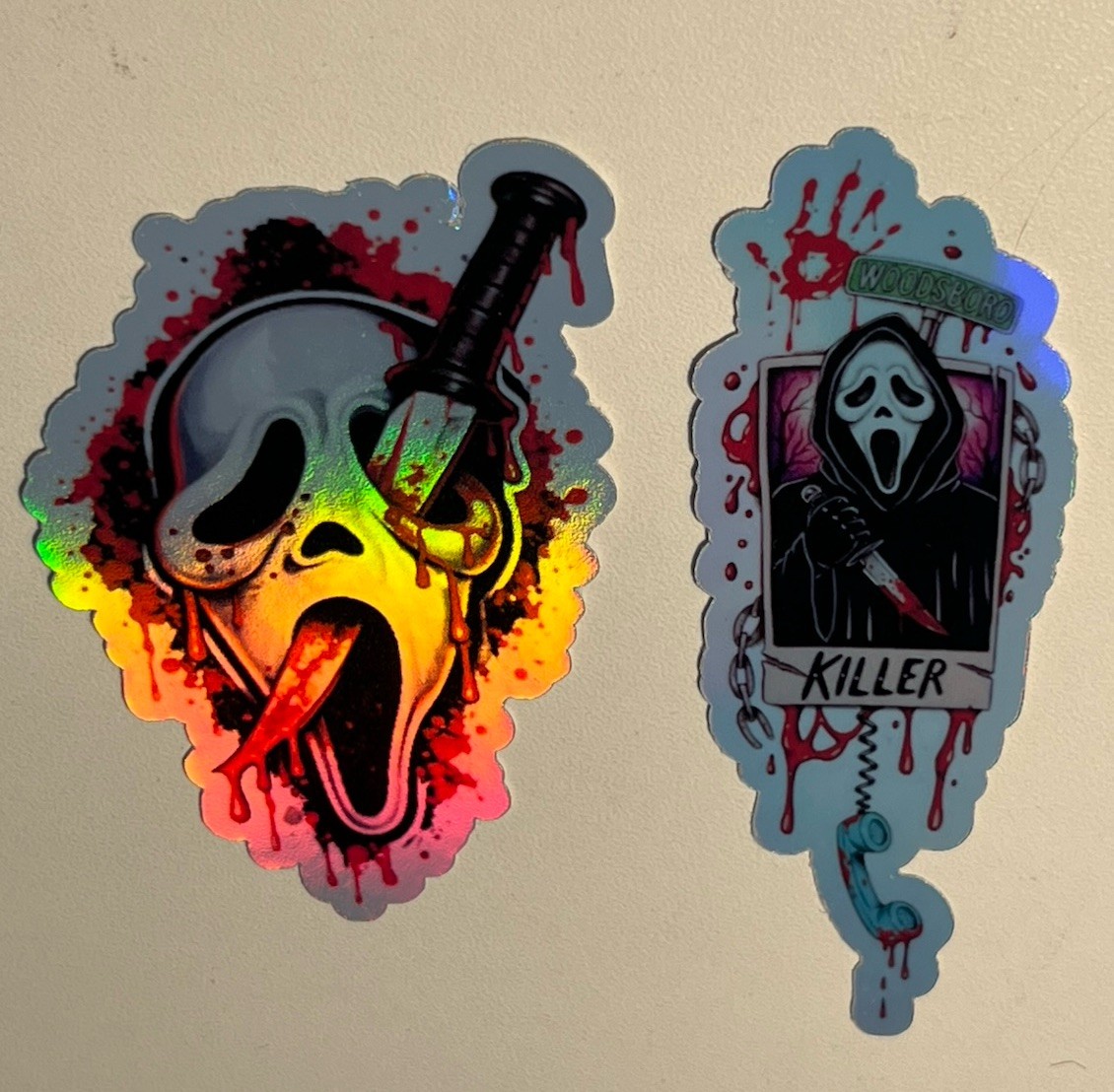 Scream Ghostface Holographic 3 Inch Waterproof Sticker Pack (2)