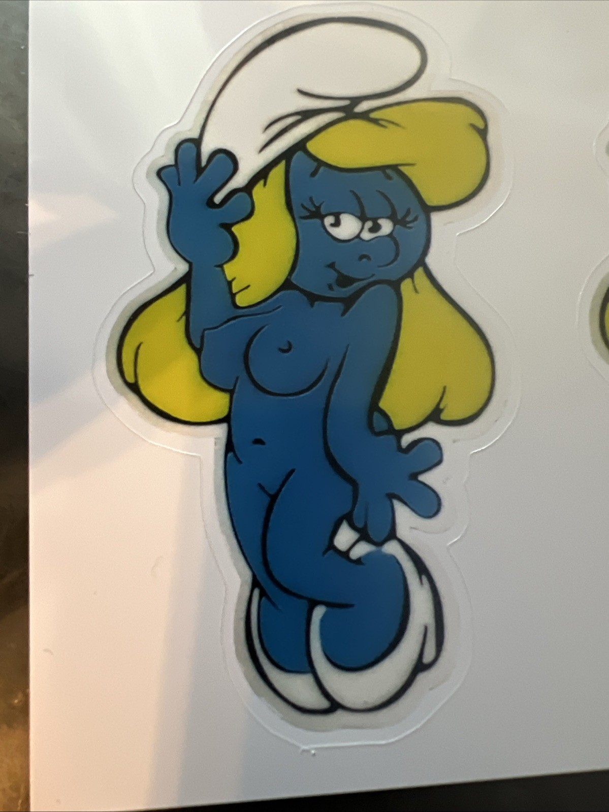 SEXY GIRL STICKER “SUPER HOT SMURFETTE” 2” X 3 1/2” SEXY CUTE GLOSSY
