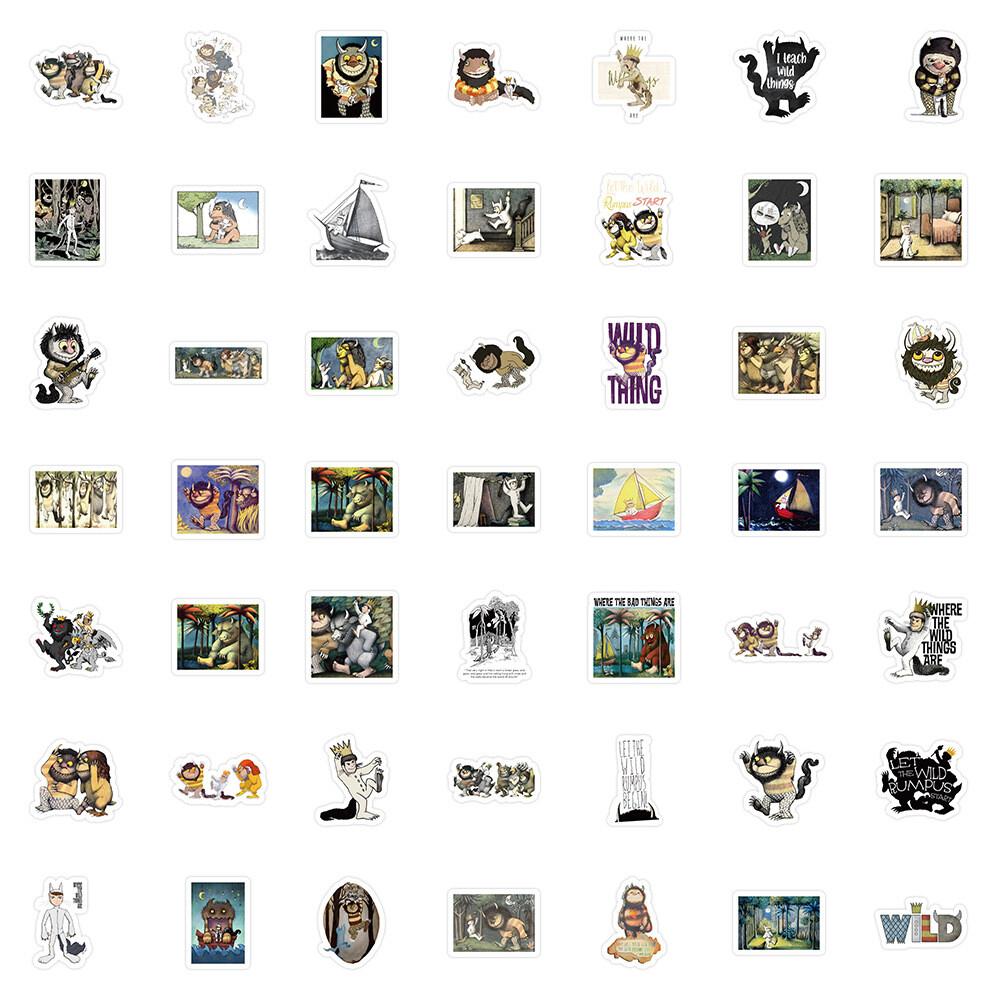 100Pcs Where The Wild Things Are Stickers for Kid Water Bottle Laptop Waterproof