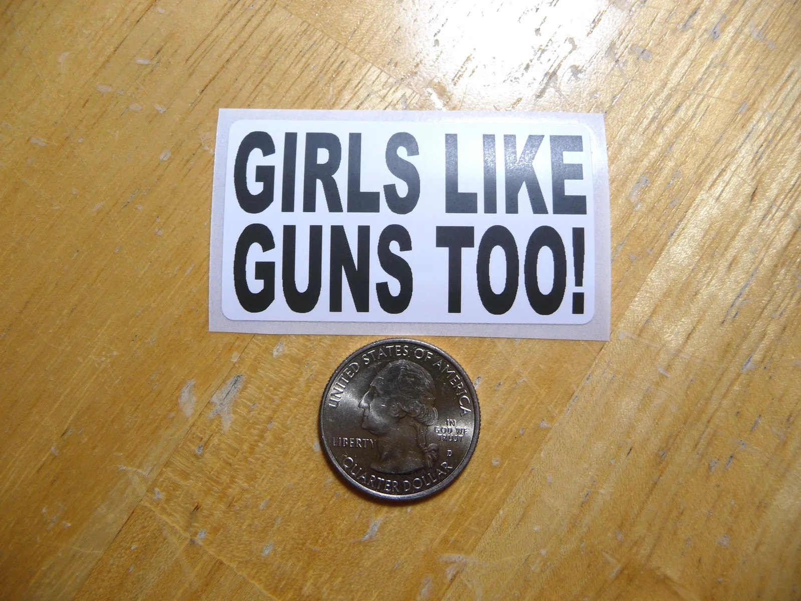 GIRLS LIKE GUNS TOO STICKER DECAL 1 – 50 BULK PACK FUNNY SHOOTING TARGET