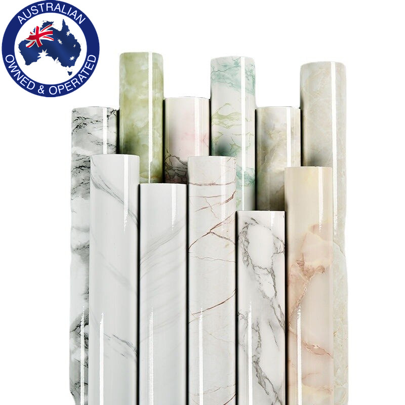 Waterproof Marble Adhesive Wallpaper Vinyl Wall Sticker Bathroom Kitchen Room
