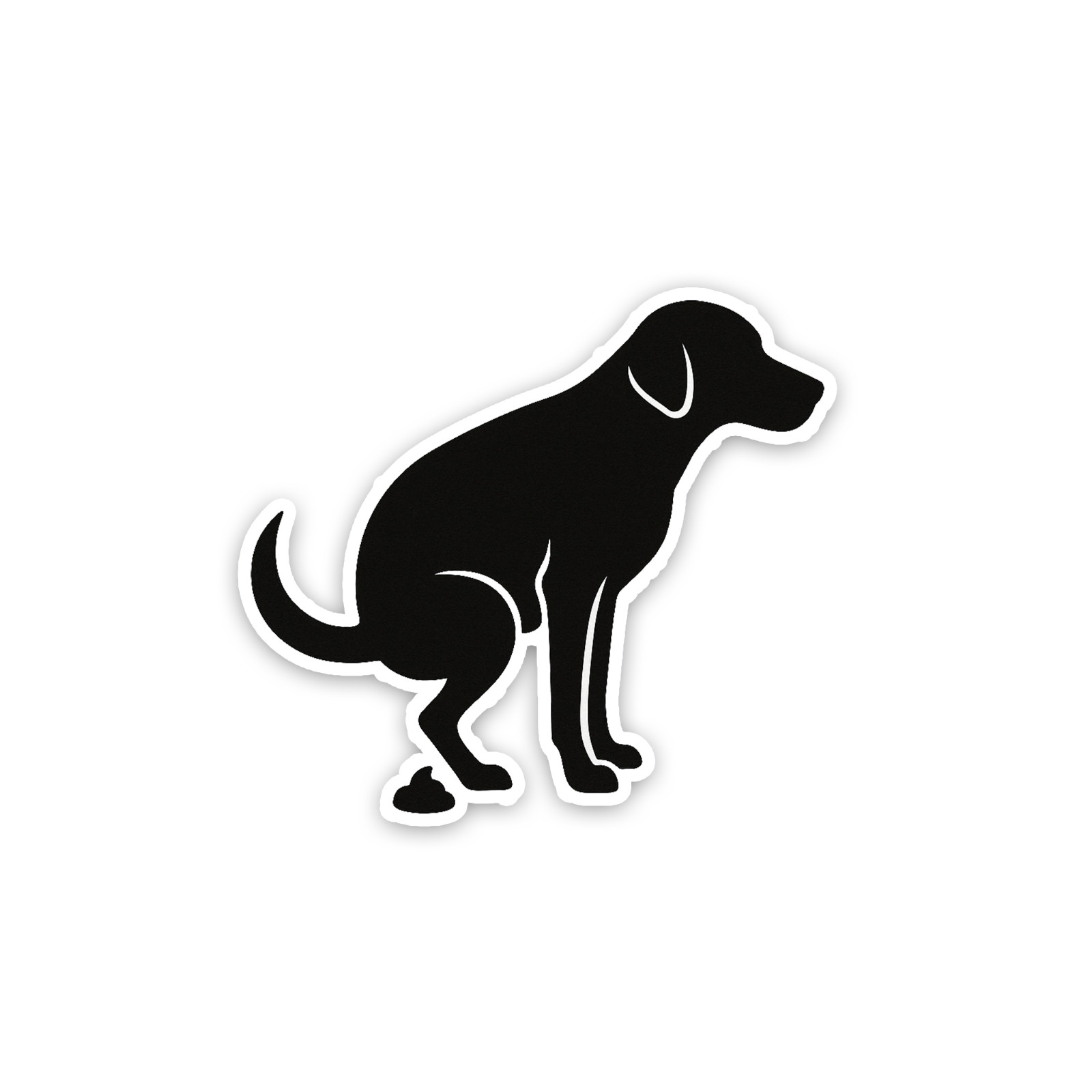 Dog Poop Sticker 4 inch Vinyl Decal Waterproof Labrador Silhouette