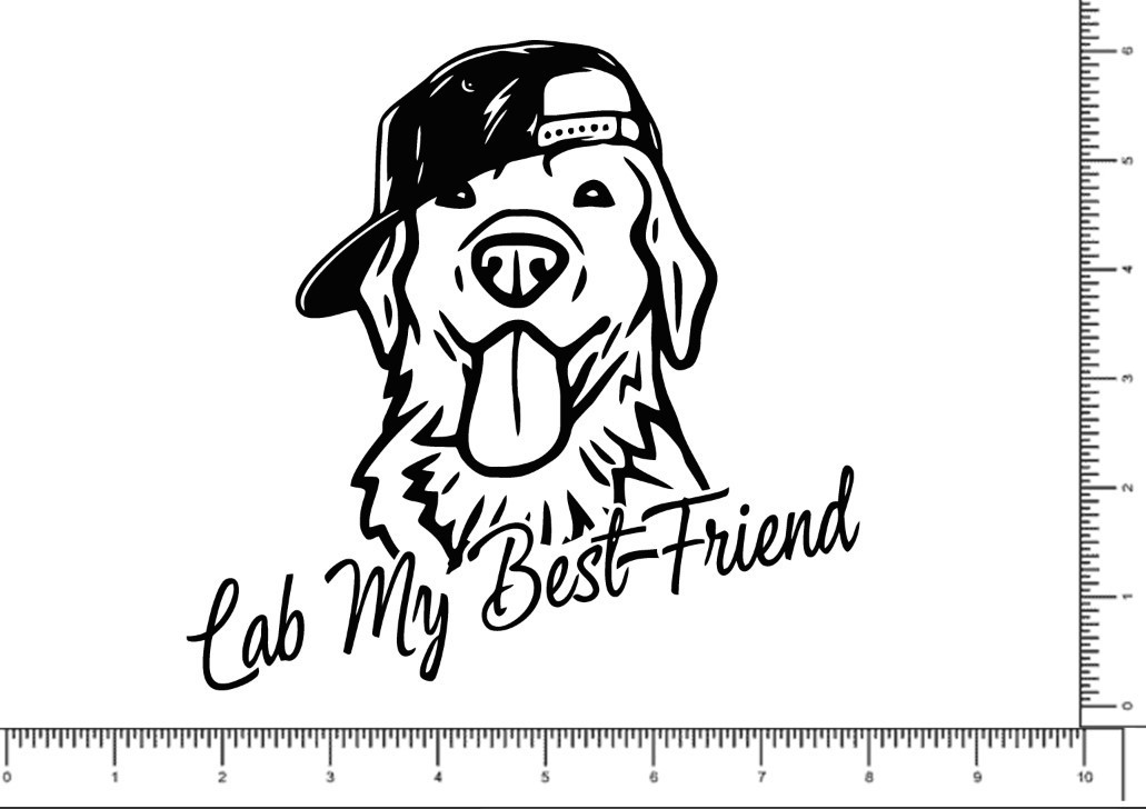 Lab Dog, My Best Friend Vinyl Decal, Waterproof, Durable Outdoor Labrador