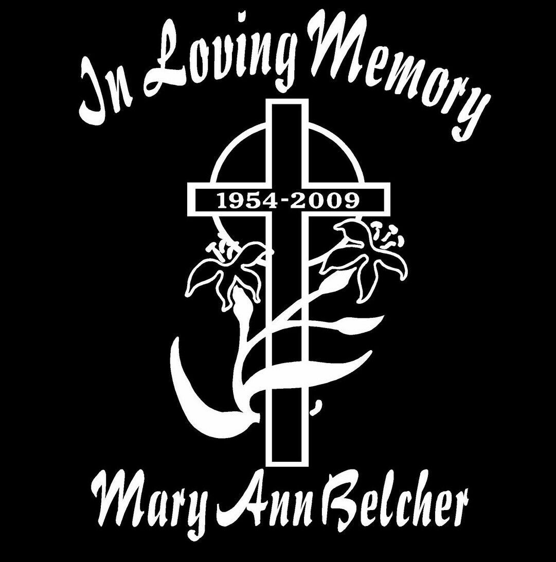 In Loving Memory Of Decal Cross Peace Lily Name Dates Car Window Vinyl Sticker