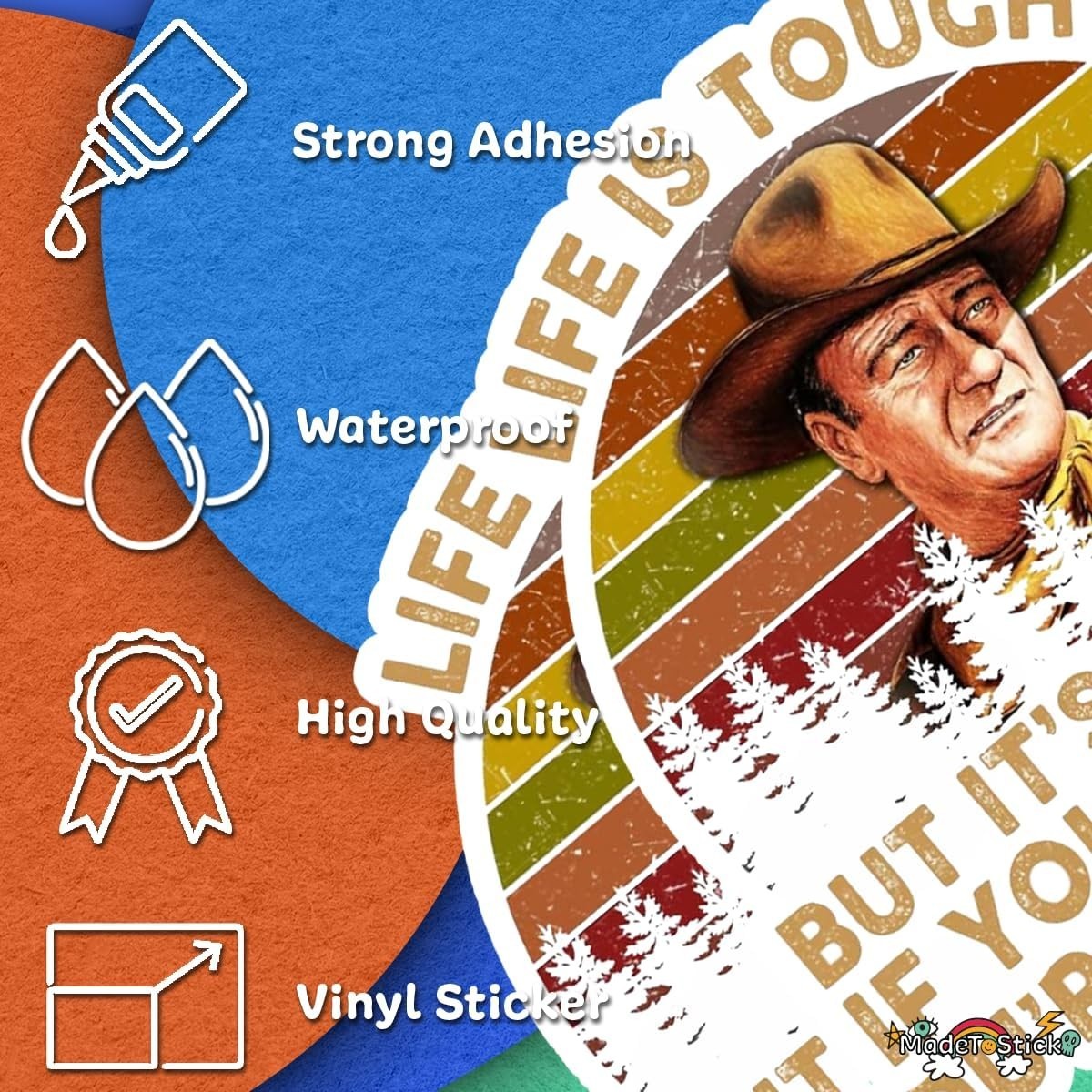 Life is Tough But It's Tougher If You're Stupid 2-Pack Vinyl Decal 4.5"x5"
