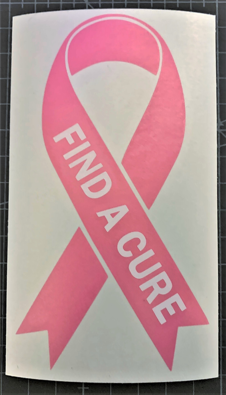 Breast Cancer Pink Ribbons – 3 Different Wording Options in white 5.0" x 2.75"