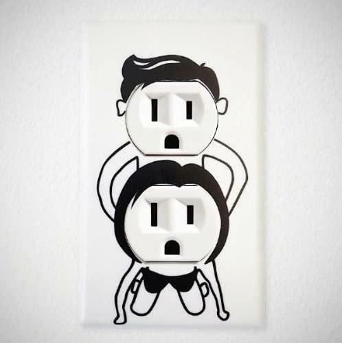 Inappropriate Plug Cover Man/Women (2 Decal Set) Vinyl Decal Home Décor 2" x 4"