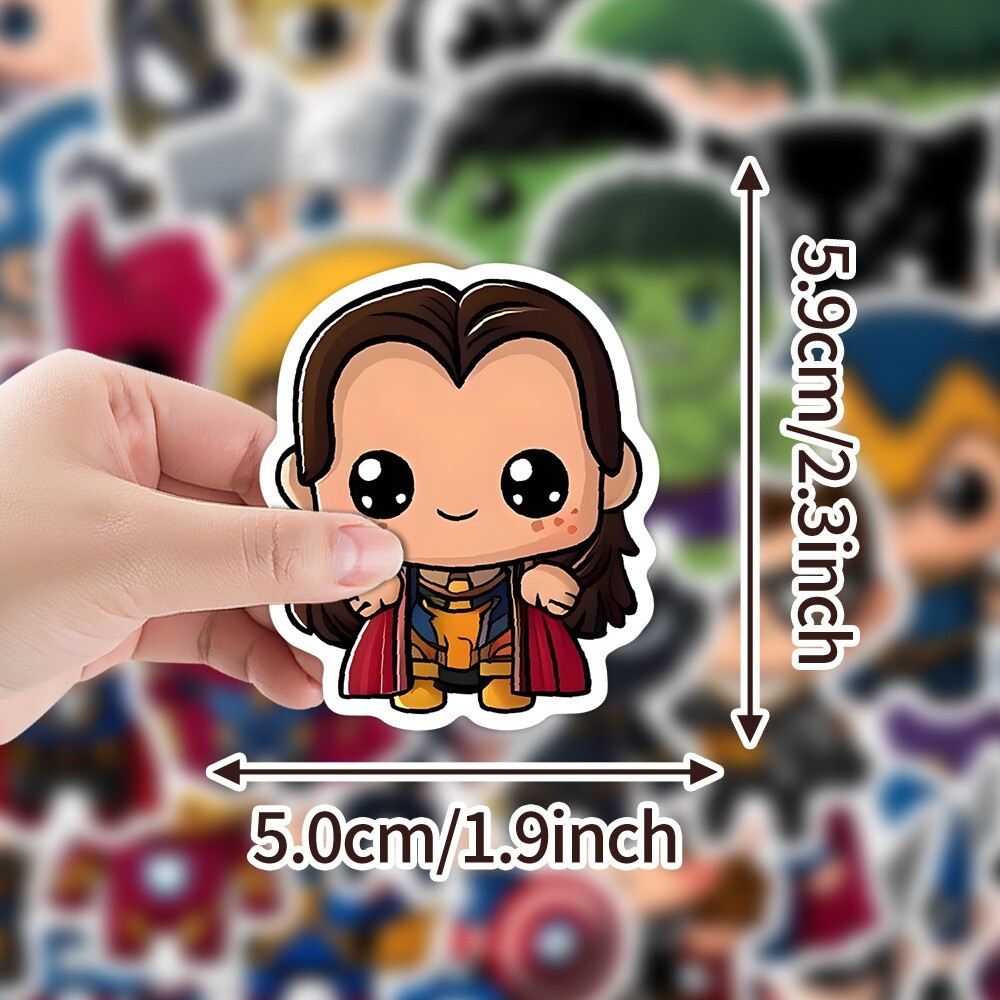 50pcs Waterproof Vinyl Stickers Marvel The Avengers Luggage Phone Laptop Fridge