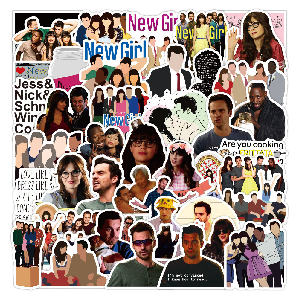 100Pcs New Girl TV series Sticker for Teens Girls Scrapbooking Water Bottles
