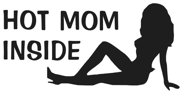 HOT MOM INSIDE DECAL STICKER SEXY WOMAN TRUCK CAR WINDOW CHOOSE COLOR