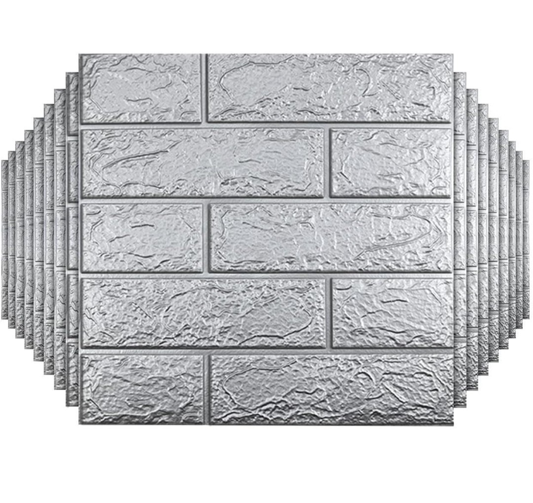 20 Pcs 3D Tile Brick Wall Sticker Self-adhesive Foam Panel Wallpaper 29sq feet
