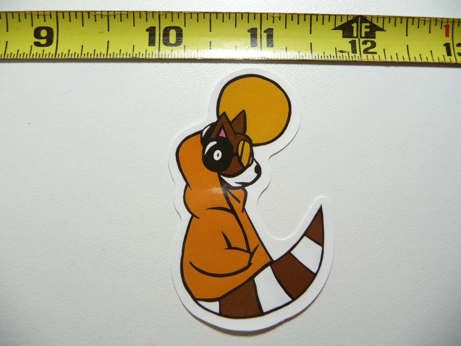 RACCOON SUN HOODIE HEADPHONES SMALL STICKER DECAL WILD ANIMAL PET BANDIT MASKED