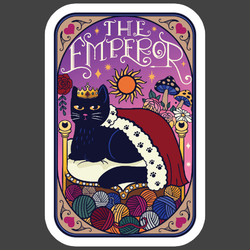 Cat Sticker Vinyl Decal Tarot Empress Black Cat Mystic Aesthetic Art
