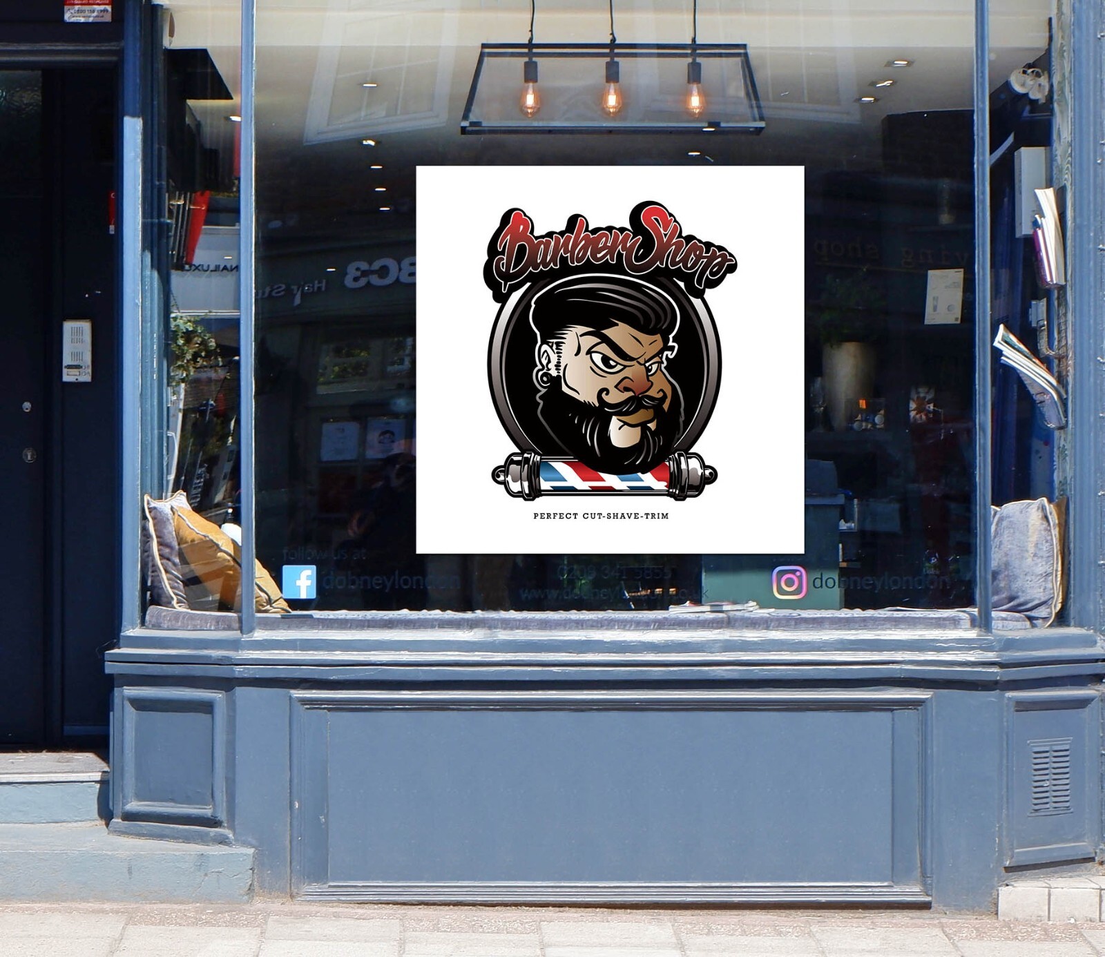 3D Man Hair Cut K30 Barber Shop Window Stickers Vinyl Wallpaper Wall Murals Pan