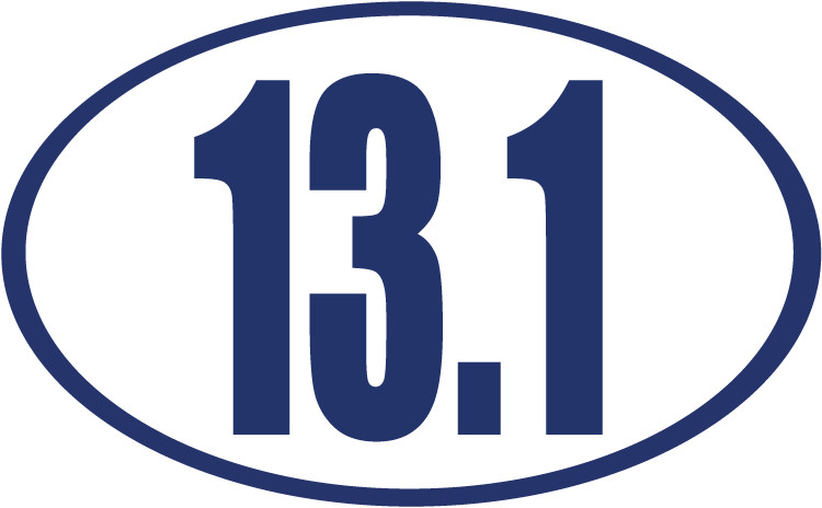 13.1 Blue Impact Oval Car Bumper Sticker Decal