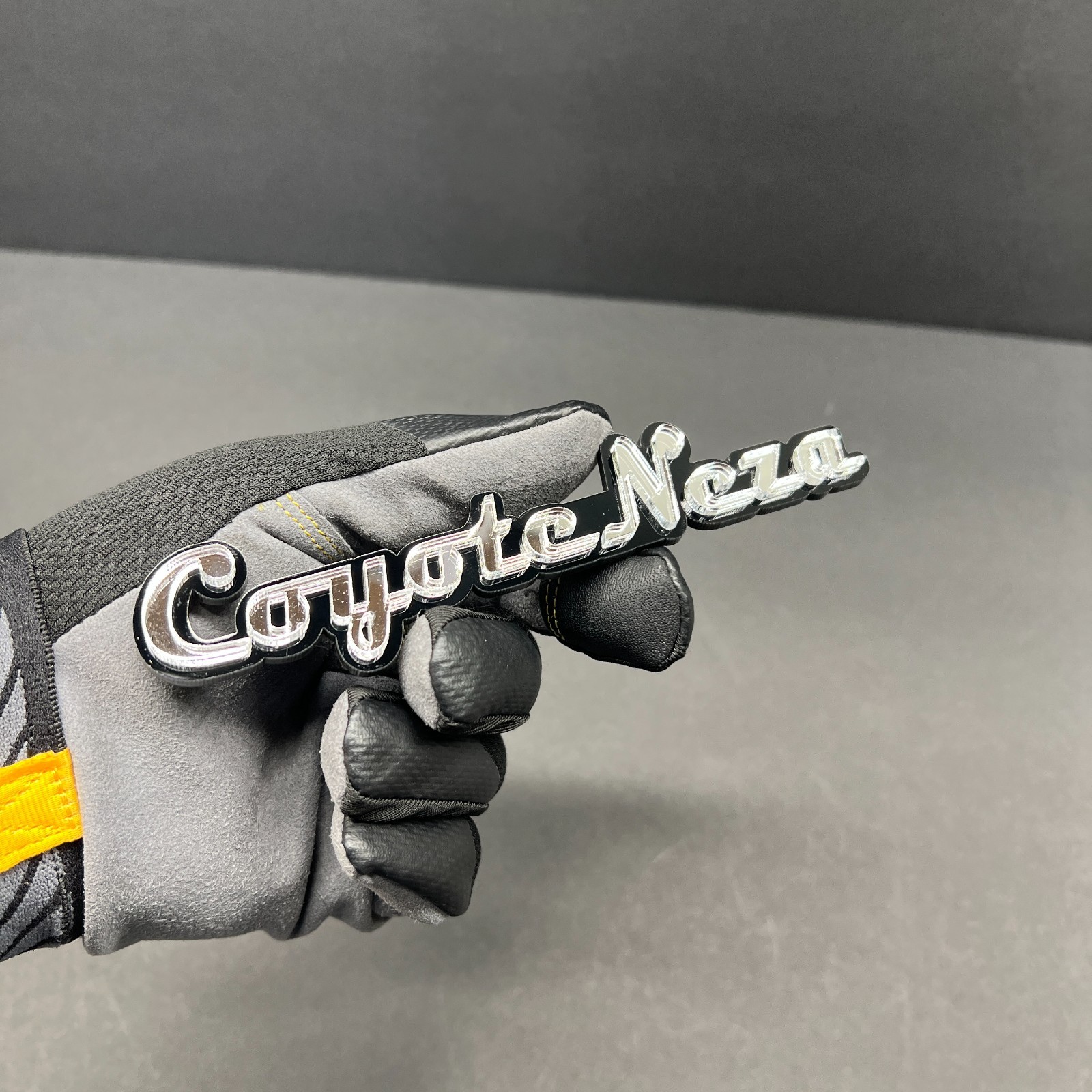 Custom Acrylic Car Badge – with Personalized Text Laser Cut Multi Color Emblem