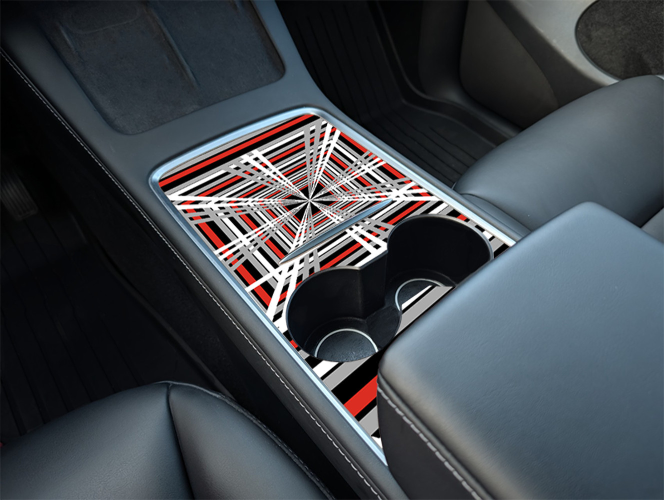 Tesla Model Y Center Console Plaid Design Wrap Kit (2021–2025) | Precision Fit D