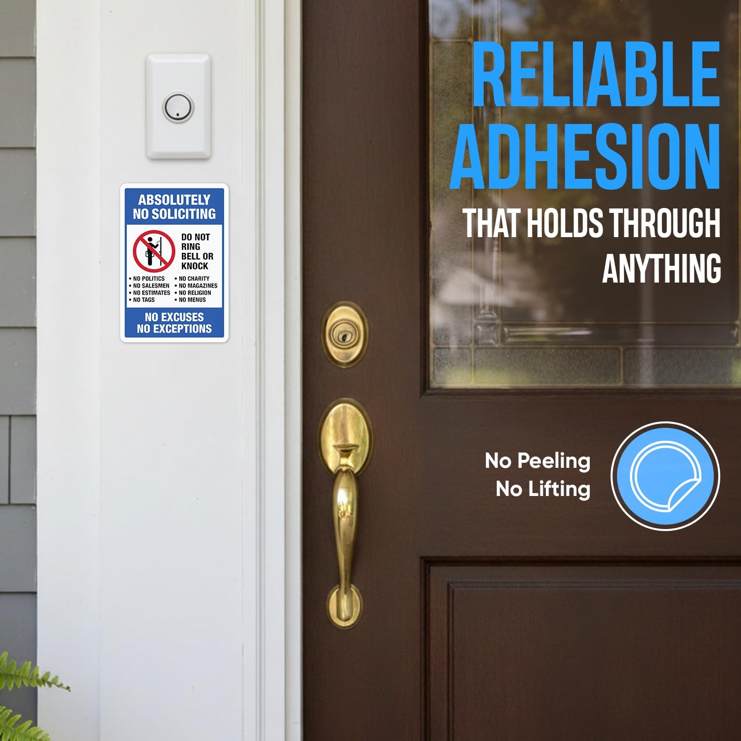 | Absolutely No Soliciting Stickers For Front Door – 3 Pcs (One 5.5" x 3.75",…