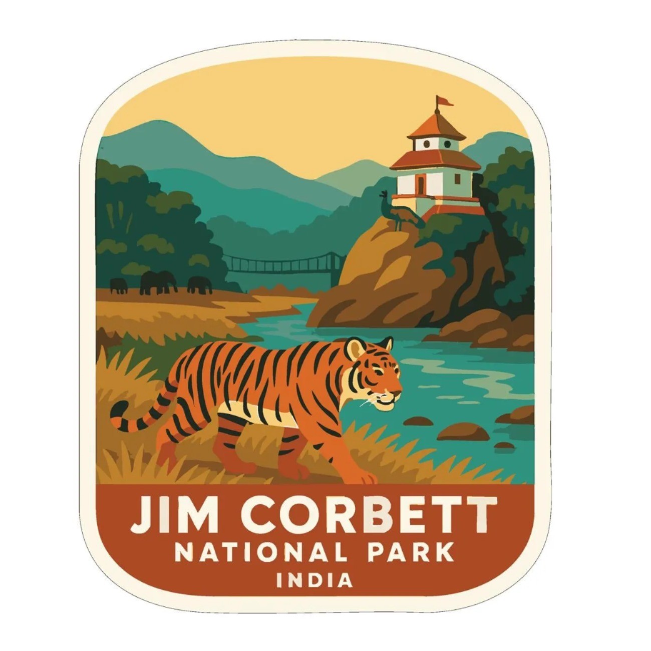 Jim Corbett India Iron On Heat Transfer Vinyl HTV Die-Cut World National Parks