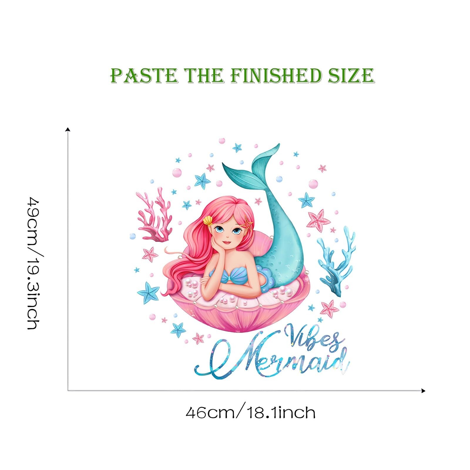Lovely Mermaid Girl and Coral Water Plants Wall Stickers, sacinora Art Wall D…