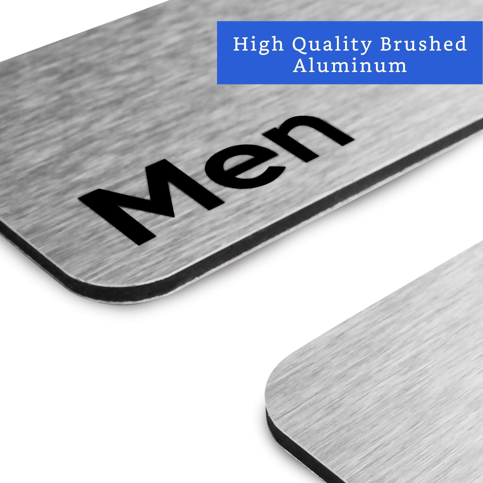 Men and Women + Restrooms Sign (Brushed Aluminum) – Bathroom Signs for Busine…