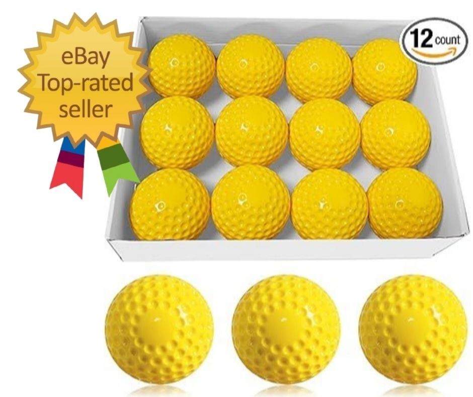 Baseballs 12 Pack Dimpled Baseballs, 9-Inch Pitching Machine Balls for Hand-E…