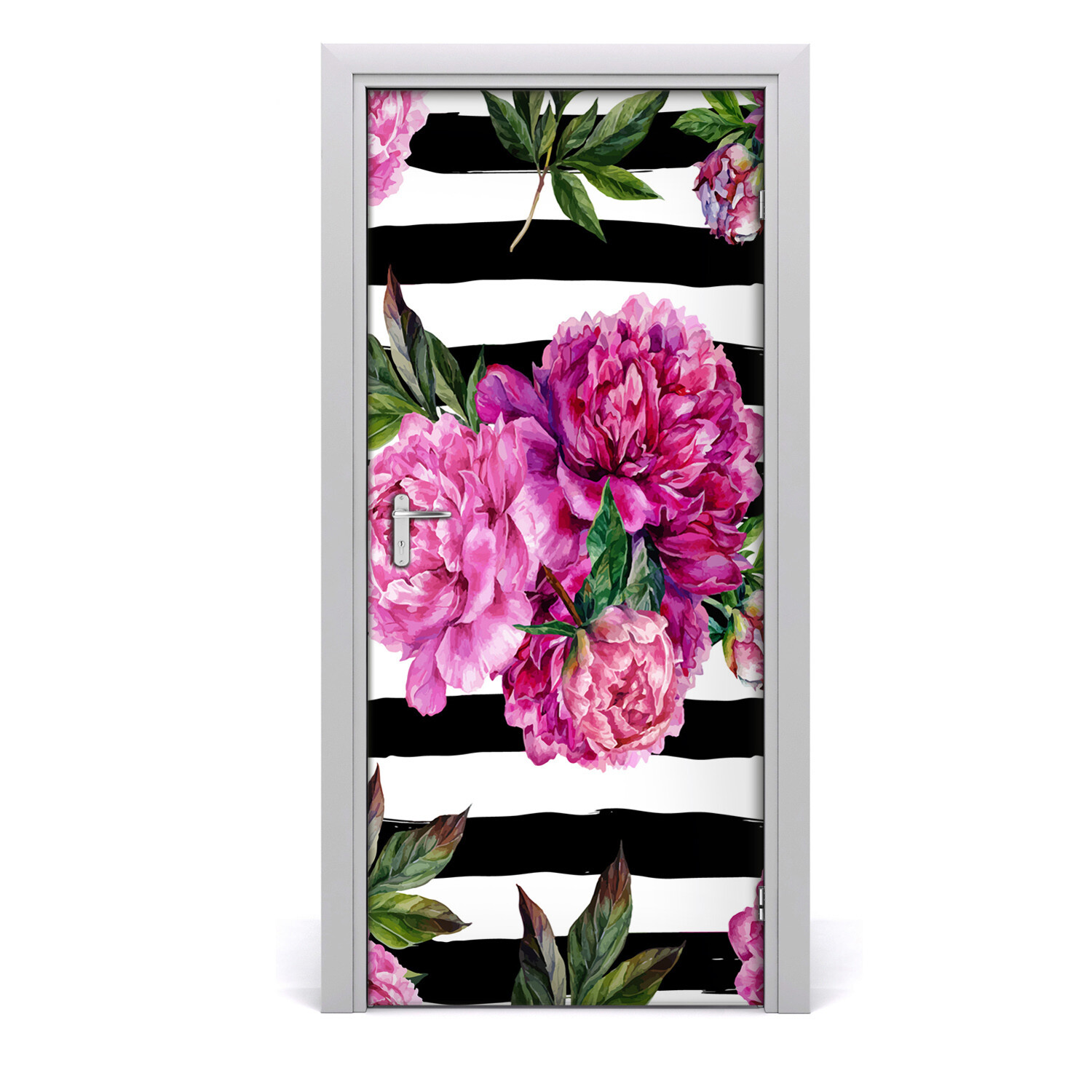 3D Home Art Door Wall Self Adhesive Removable Sticker Flowers Plants Peonies